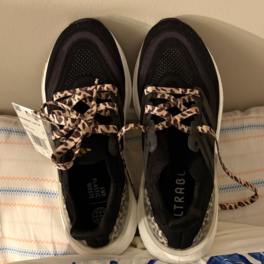 Adidas Women's Ultraboost Light Black and White Sneakers - Picture 2 of 3